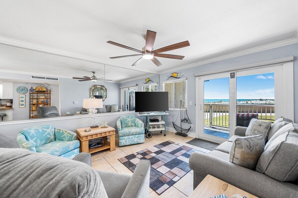 TV, DVD player, video library