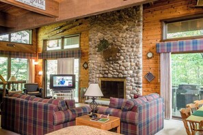 TV, fireplace, foosball - A Trailside Home with Indoor Hot Tub And Allows Dogs (Ironwood)