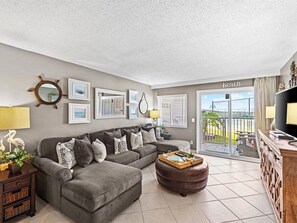 TV, DVD player, video library