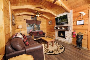 Smart-tv, eldstad och tv-spel