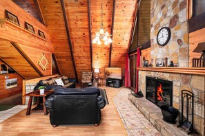 Smart TV, fireplace, video games, table football