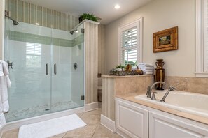 Bathtub, towels - Softwind | Coastal Calm Awaits, GulfFront large home (Dauphin Island)