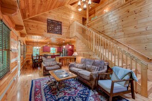 Télévision, cheminée, lecteur de DVD