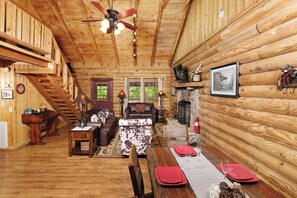 TV, fireplace, video games, DVD player