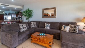 Smart TV, DVD player, books, stereo