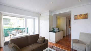 Luxury Apartment, 1 Bedroom, Terrace, Ocean View | Living area | Flat-screen TV