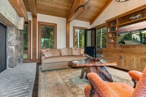 TV, fireplace, offices - Abode at Heartwood Lodge, Teton Village dream house, 1 mile to National Park (Teton Village)