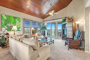 Een televisie, een dvd-speler, boeken en een stereo