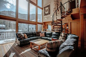TV, fireplace, DVD player, foosball
