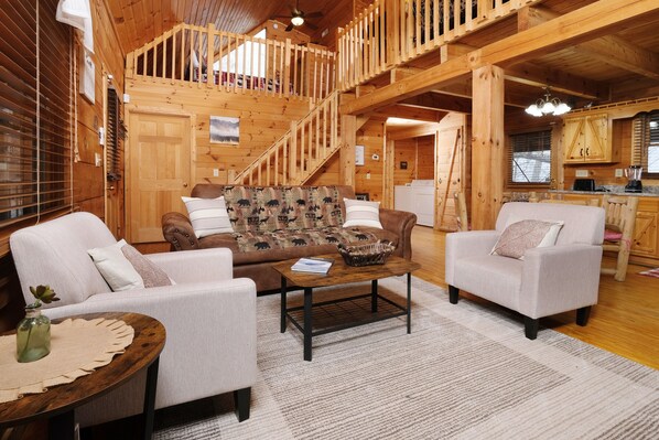 TV, fireplace, video games, table football