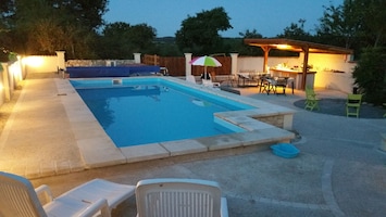 The pool area to share with family and friends