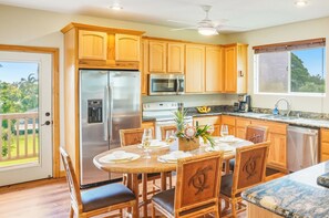 Fridge, microwave, oven, stovetop - 5 Bedroom Sleep 12 w AC - Walk to Poipu & Brenneckes Beach Less Than a Minute (Koloa)