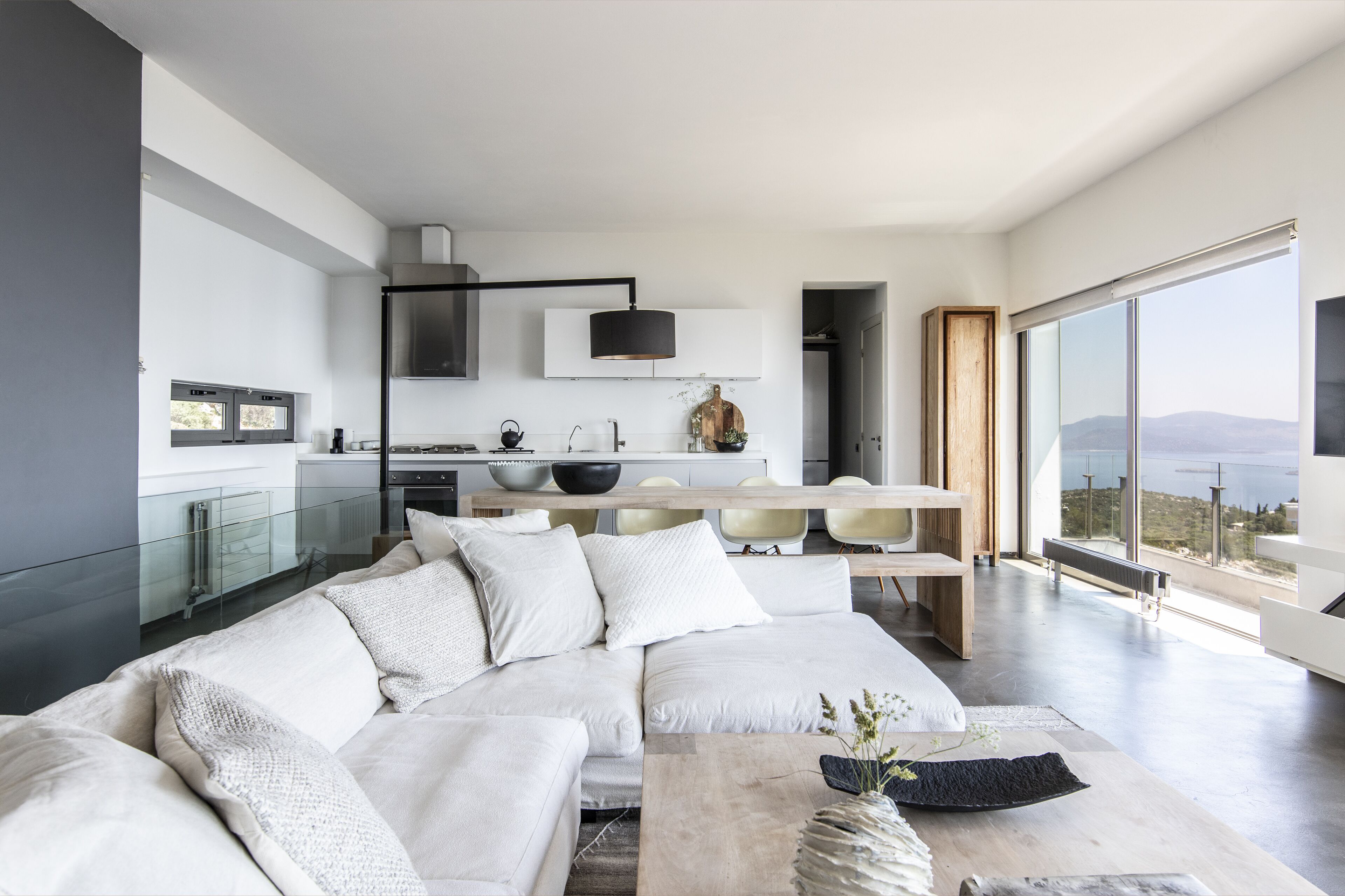 行政別墅, 2 間臥室, 私人泳池, 海景 | 起居區 | 平面電視、壁爐、 DVD 播放機