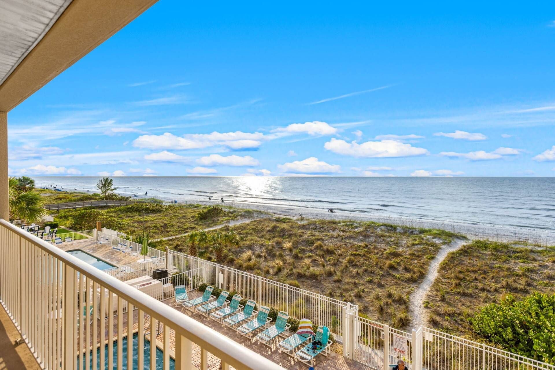 Beautiful Beach Views from the Private, Covered Balcony