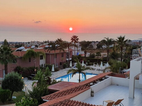 Penthouse Sea View Apartment in Tala, Paphos, Cyprus in quiet location with pool