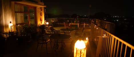 Outdoor banquet area
