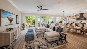 Smart TV, books, stereo