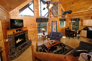 TV, fireplace, video games