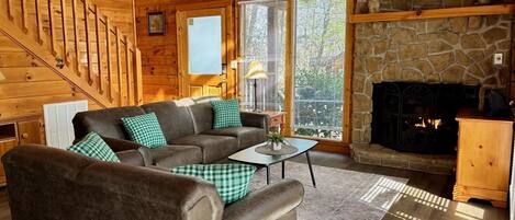 Smart TV y chimenea