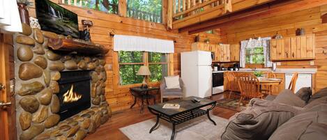 Télévision, cheminée