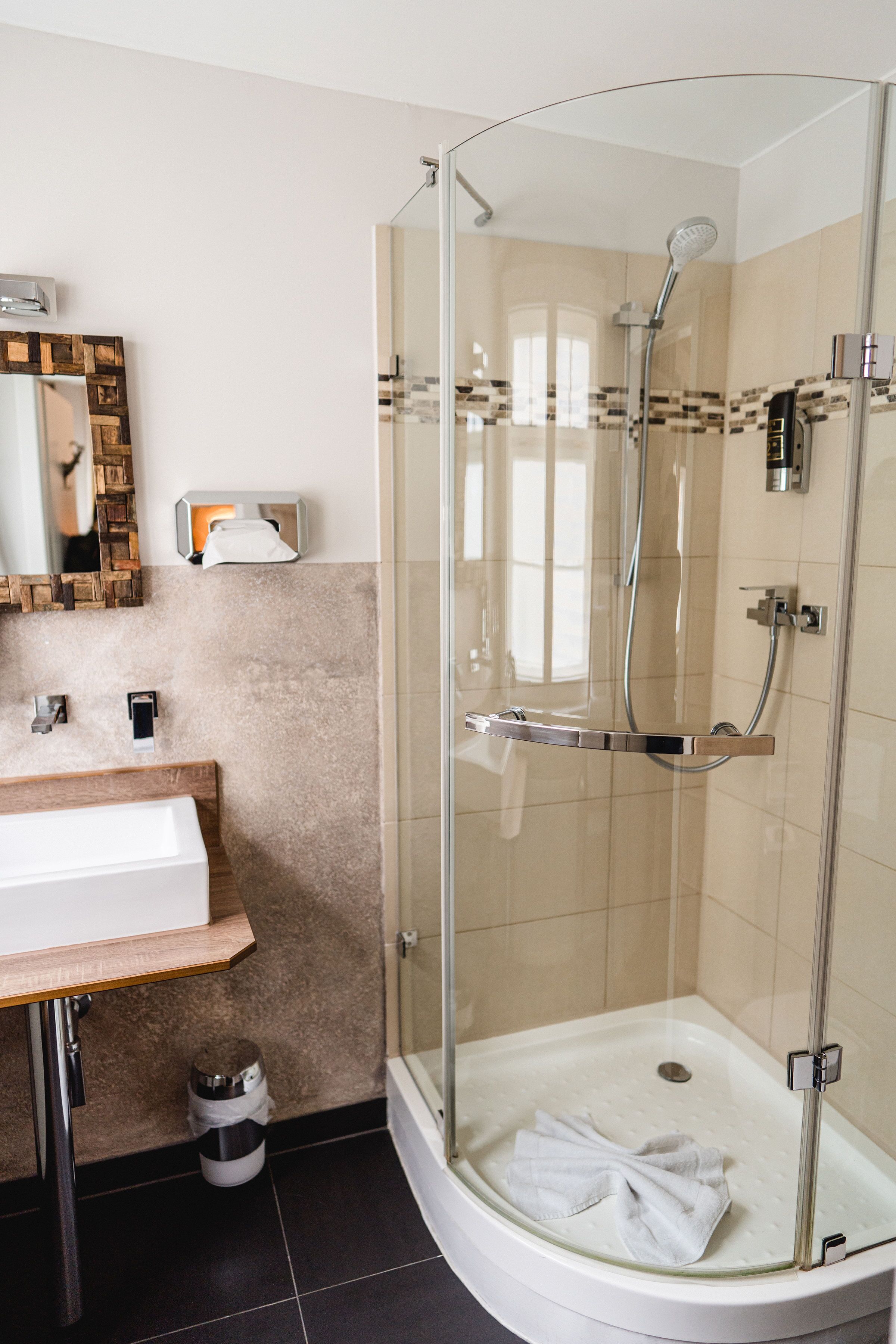 double room, private bathroom | bathroom | shower, hair dryer, towels, soap