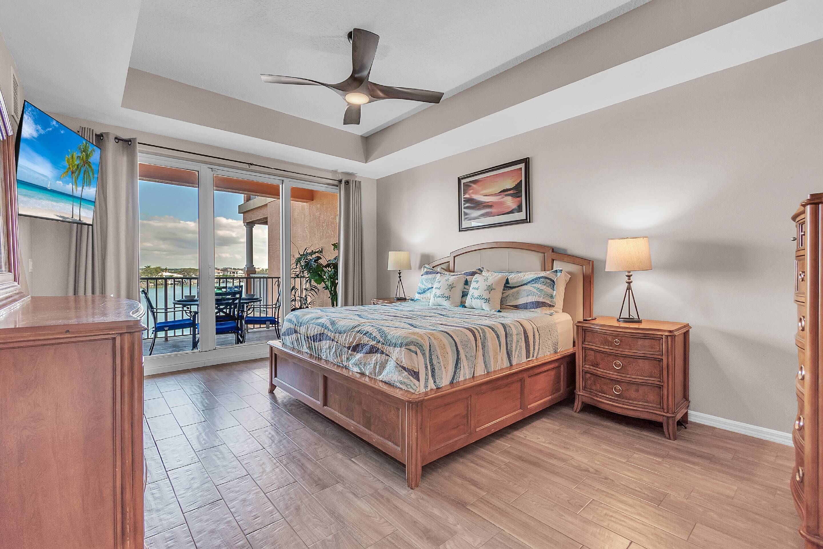 Master bedroom with balcony access