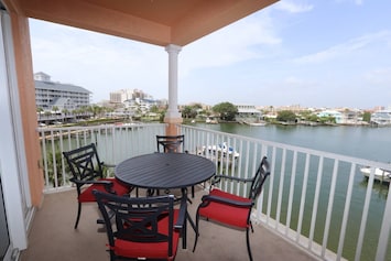 Serene Harbor Views from the Private, Covered Balcony