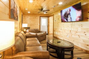 Smart TV, fireplace, video games