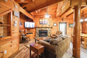Smart TV, fireplace, video games