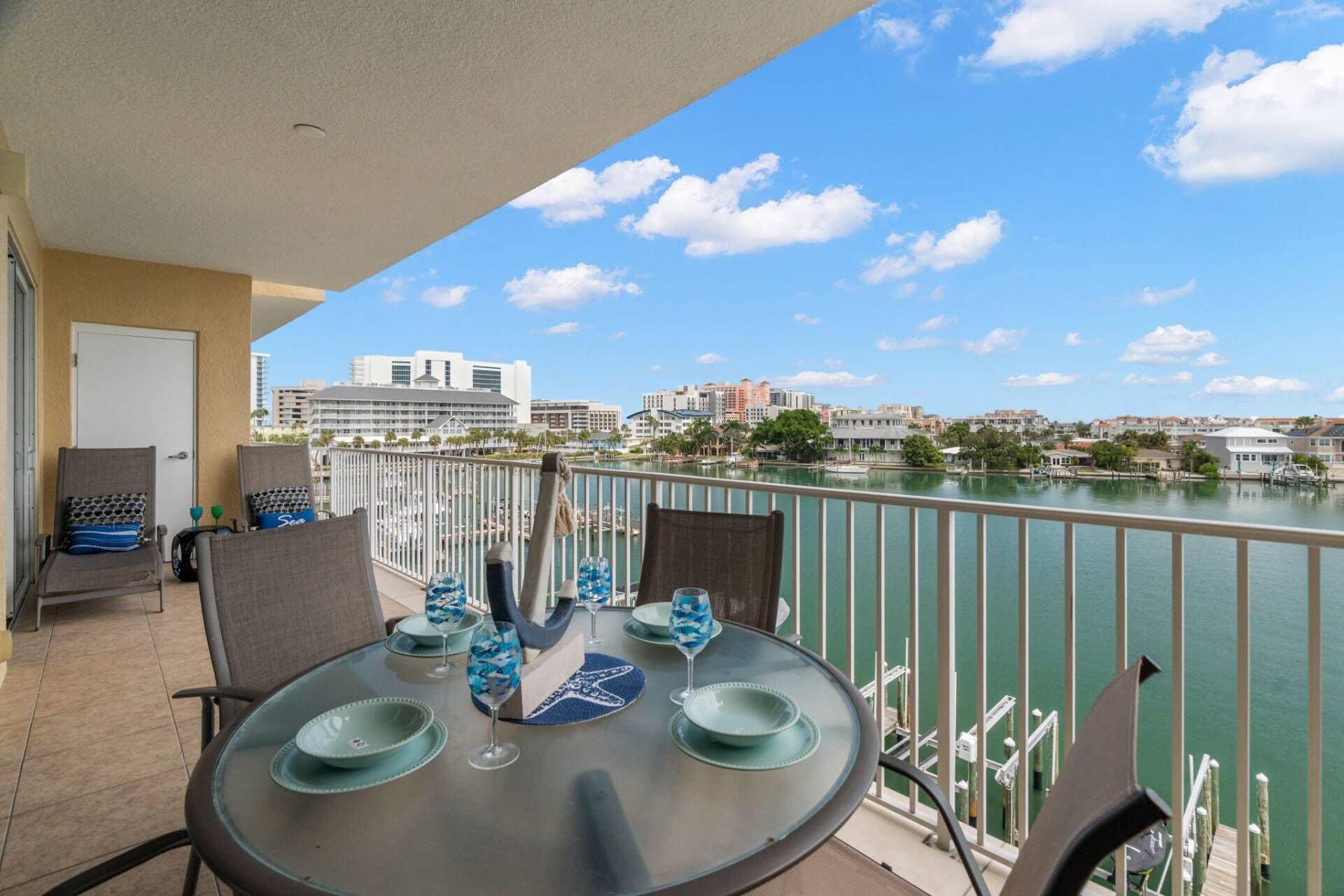 Watch the dolphins from the private, covered balcony!