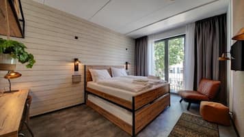 Deluxe Double Room, Multiple Beds (Bunkhouse Room 4) | In-room safe, desk, soundproofing, iron/ironing board