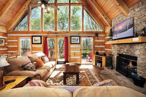 Smart TV, fireplace, video games