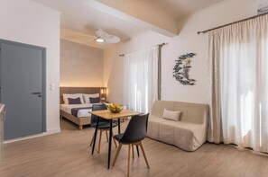 Superior Studio With Two Balconies | Individually decorated, laptop workspace, blackout drapes - Porto Orion Studios (Chania)