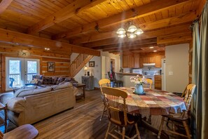 Interior - River Ridge - 3 story log cabin with Hot Tub - Pet Friendly - Walk to the New River (Boone)