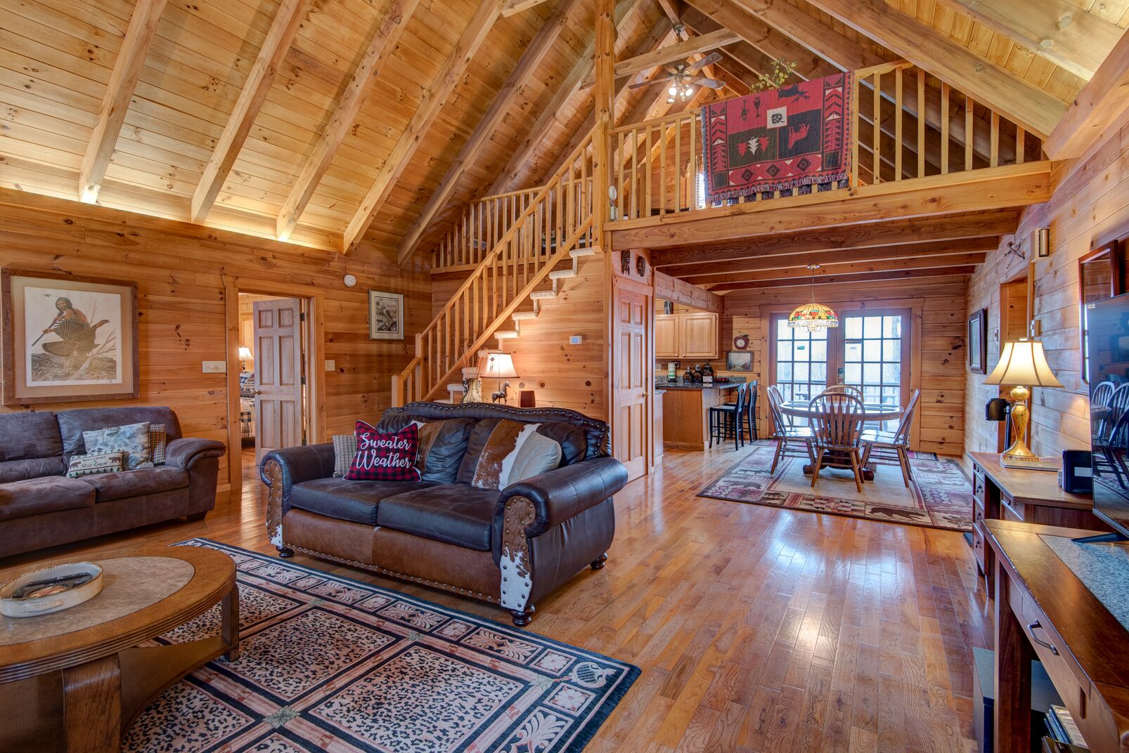 TV, fireplace, DVD player, books