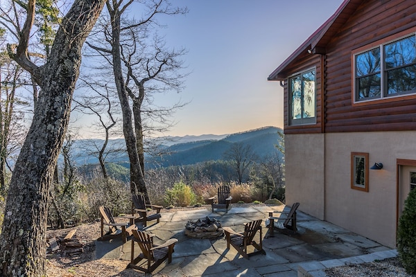 Lower level outdoor seating with fire pit