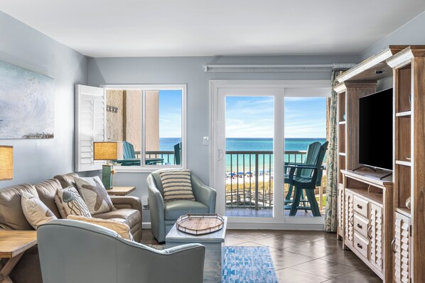 TV, DVD player, video library