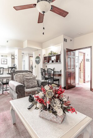 TV, fireplace, DVD player