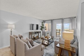 TV, DVD player, video library