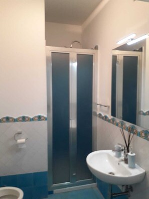 Regadera, secadora de cabello, bidet, toallas 