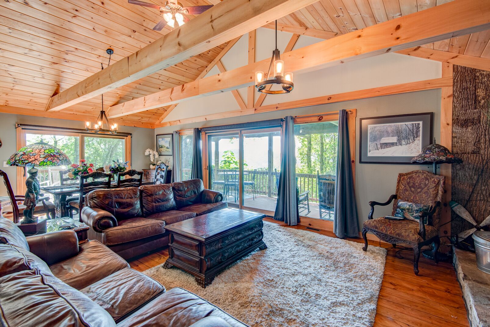 Een televisie, een open haard en een dvd-speler