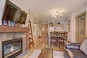 Fireplace, DVD player