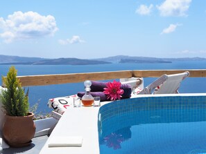 House, 2 Bedrooms, Outdoor Jetted Tub, Sea View | Private spa tub - Aqua & Terra Traditional Cave Houses (Santorini)