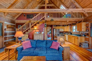 Televisión, chimenea y libros 