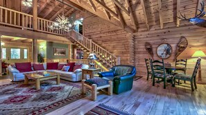 Smart TV, fireplace, DVD player, foosball