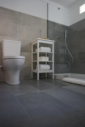 Shower, hair dryer, towels, soap - Trivial Pisão - Holiday Home (Raposeira)