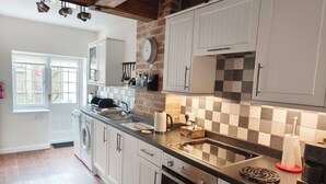 Coffee/tea maker, fridge, microwave, oven - Wheat cottage, Chiddingly, spacious and well equipped character accommodation (chiddingly)