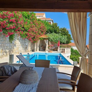 Outdoor pool, a heated pool