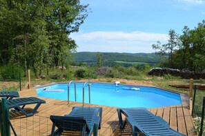 Outdoor pool - Beautiful Perogordian Style House (Les Farges)