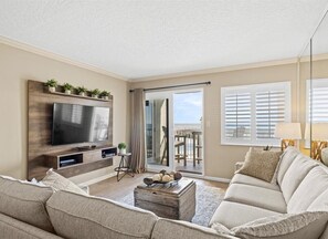 TV, DVD player, video library